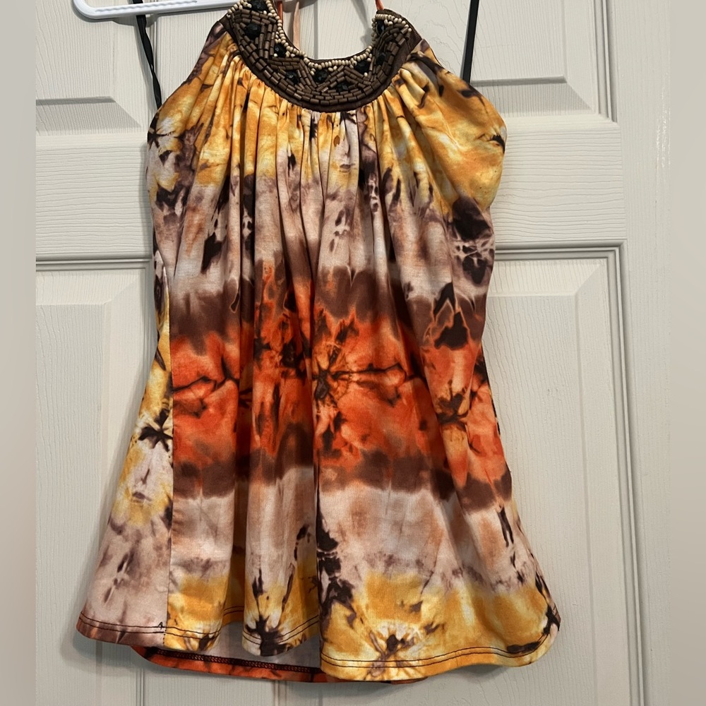 iz buyer Y2K tropical themed halter top